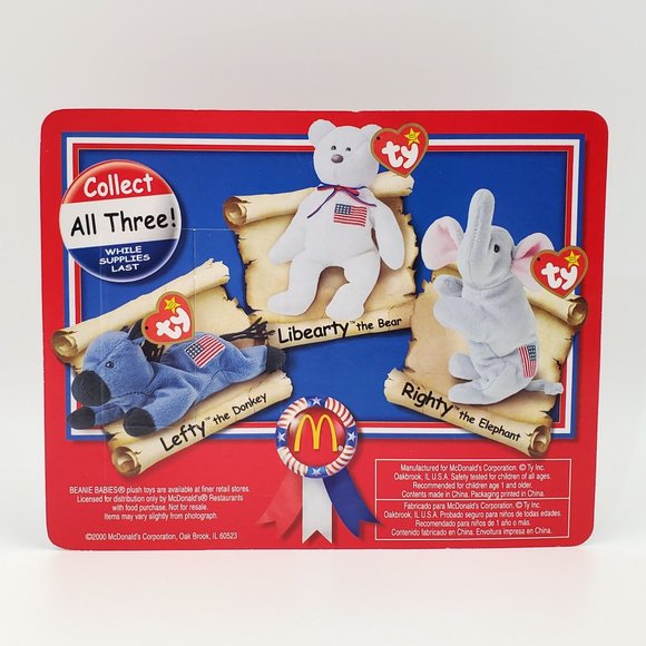 Ty Teenie Beanie Babies “American Trio” McDonalds Collection – Set of 3 – NEW - Picture 8 of 8